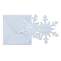8 Invitations Flocons Bleu Glacier