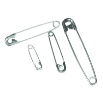 Epingles de sûreté, platine, 5 tailles, blister pliable 24 pces