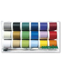 Boîte de 18 bobines de fils à broder Frosted Matt de Madeira – Le premier fil à broder vraiment mat au monde Multicolore