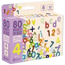 Magnets en bois - Lettres minuscules et Chiffres