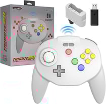 RETRO-BIT TRIBUTE 64 2.4GHZ MANETTE SANS FIL POUR NINTENDO 64/SWITCH/PC/MAC GRIS