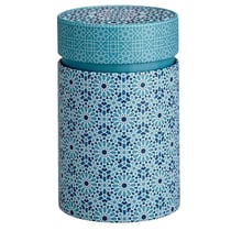 Boîte à thé Mandala bleue 150 g double couvercle