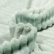 Tissu Doudou Ultra doux uni côtelé envers doudou Vert menthe - Au mètre