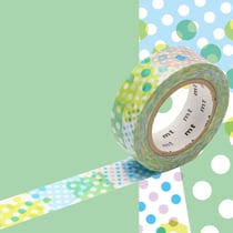 Masking Tape 1P Motif collage pois bleu / negapoji blue
