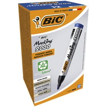 Lot de 12 Marqueurs Permanent MARKING 2000 pointe Ogive Large Bleu BIC