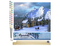 Peinture par Numéro Figured'Art - Noël dans les Alpes - Kit de Loisir Créatif DIY Numéro d'Art Complet - 40x50cm toile roulée + châssis en bois à monter
