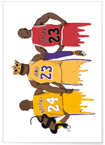 Affiche Legends - Jordan, Bryant et James | A3 : 29,7x42cm