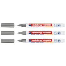 Lot de 3 marqueurs craie liquide EDDING 4085 - Argent - Pointe 1-2 mm