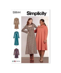 Patron Simplicity 9644 - Robe en tricot en trois longueurs du 38 au 56 (FR) taille n°FR 48-56