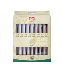 Set de crochets tunisien Natural interchangeable du n°3,5 à 8 - Prym Marron