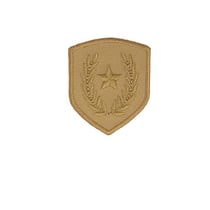 Ecusson thermocollant blason étoile sur laurier beige 4x3,5cm