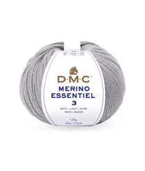 Pelote de laine Merino Essentiel 3 - DMC - Certifié Oeko-Tex 985 Gris