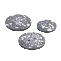 Lot de 3 boutons rond plastique recyclé 2 trous gris cendre
