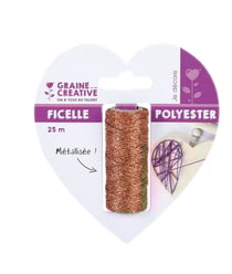 Bobine de ficelle Métalisée Cuivre 25m