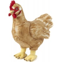 Peluche grande poule brune 32 cm - classic animaux de la ferme - living nature - an378