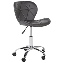 Fauteuil de Bureau Gris Graphite en Cuir PU Pivotante et Réglable en Hauteur Design Moderne