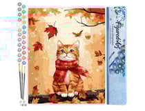 Peinture par Numéro Figured'Art - Chat douillet en Automne - Kit de Loisir Créatif DIY Numéro d'Art Complet - 40x50cm sans châssis en bois
