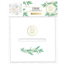 Urne - Blanche et dorée - Carré - Mille mercis - Mariage - Carton - 20x20x20cm