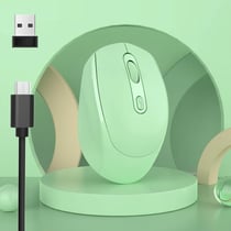 Souris Sans Fil Rechargeable 1600 DPI Ergonomique Pour Bureau Silencieuse Et Élégante Vert YONIS