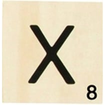 Grande lettre en bois façon scrabble 10 cm Lettre X