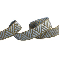 Ruban géométrique métal bleu lavande 15mm au mètre