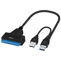 Câble Adaptateur USB 2.0 vers SATA ou SSD 2.5 pouces Design Compact LinQ Noir