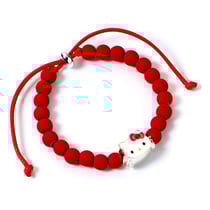 Hello Kitty - Bracelet perles rouges avec breloque Hello Kitty 21 cm