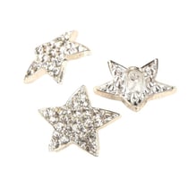 Lot de 3 boutons étoile strass blanc 19mm