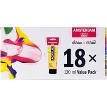 Set peinture acrylique de 18 tubes - Amsterdam