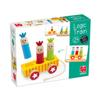 Logic train en bois a assembler - Goula - Vert