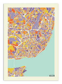 Affiche - Lisboa Rainbow map - Muzungu