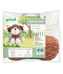 Kit de crochet Gründl Bennie le Chien – Créez votre chien amigurumi ultra-moelleux en fil Funny certifié OEKO-TEX Multicolore