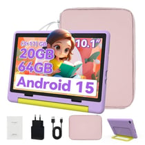 Tablette enfants KOTSREN Android 15 IPS Violet 64 Go Wi-Fi 6 10,1 pouces