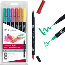 Lot de 6 feutres double pointe 0.8 mm - TOMBOW - Couleurs testées dermatologiquement