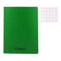 Cahier - 24x32(cm) - Grands carreaux - 96 pages - couverture en polypro vert - sans spirale - Hamelin