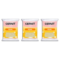 Pâte polymère Cernit Pearl - Rose - Lot de 3 - 56 g
