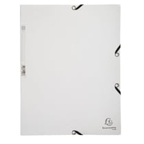 Chemise 3 rabats à élastiques carte lustrée 400g/m2 - A4 - Blanc - x 25 - Exacompta
