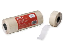 Étiquettes rectangles 26 x 16 mm blanc adhésif amovible bords sinusoïdal 6 u.