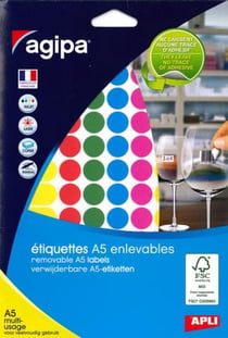 Pastilles couleurs assorties multi usage Ø 15 mm 6 feuilles