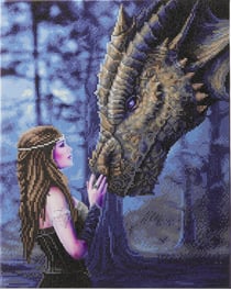 Tableau Broderie Diamant Crystal Art 40x50cm Anne Stokes Dragon