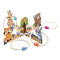 Jeu de lancer d'anneaux en bois anno animaux de la foret - djeco - dj02044 - cible, adresse