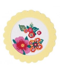 Kit Point de croix ~ Océan de Fleurs ~ Flower Power - Rico Design Jaune