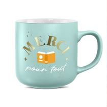 Mug Merci pour Tout Turquoise Mat