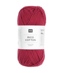 Coton à tricoter ou à crocheter Rico Cotton - Rico Design 209 Rouge vin