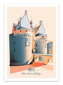 Affiche 50 x 70 cm -  Nantes - Le Château - Artmoric