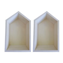 2 étagères en bois maison 22,5 x 14 x 10 cm