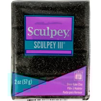 Pâte III noir pailleté - 57 gr - Sculpey