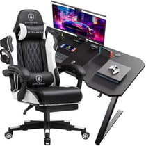 Chaise gaming avec bureau intégré - GTPLAYER - Noir