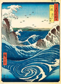 Puzzle 1000 pièces - Utagawa Hiroshige - Tourbillon de Naruto - Eurographics