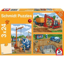 Puzzle 24 pièces - 3 Puzzles - Sur le Chantier - Schmidt Spiele